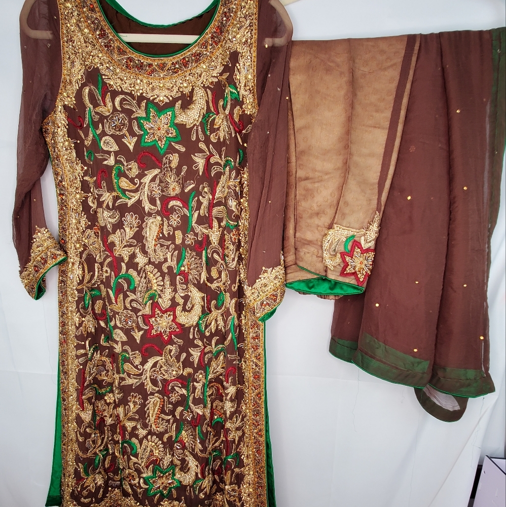 Full heavy embroidery and stones work 3pcs formal wear